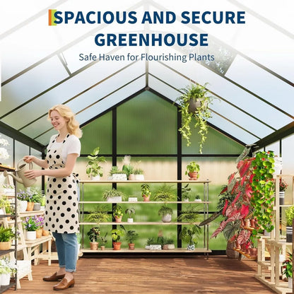 6x10FT Walk-in Polycarbonate Greenhouse Kit