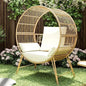 HOT-Outdoor Egg Chair, Oversized Wicker Patio Chairs With 6.69'' Cushions, 350LBS Capacity