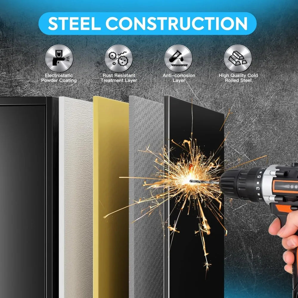 71.41" H Broom Closet Storage Cabinet with Towel Hangers