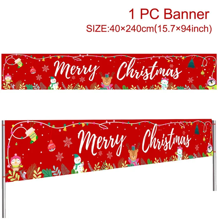 Christmas Outdoor Banner Merry Christmas Decorations
