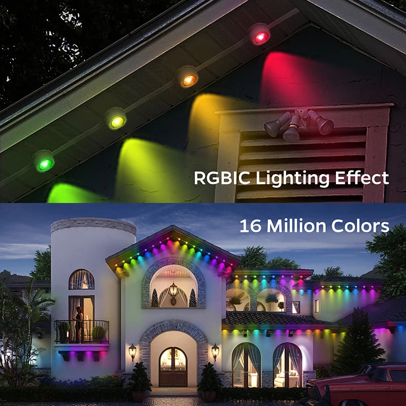 300FT 180LED Permanent Eaves LED Lights Outdoor Waterproof String Lights