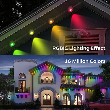 300FT 180LED Permanent Eaves LED Lights Outdoor Waterproof String Lights