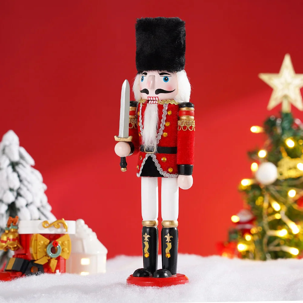 30cm Wooden Nutcracker Soldier Statues