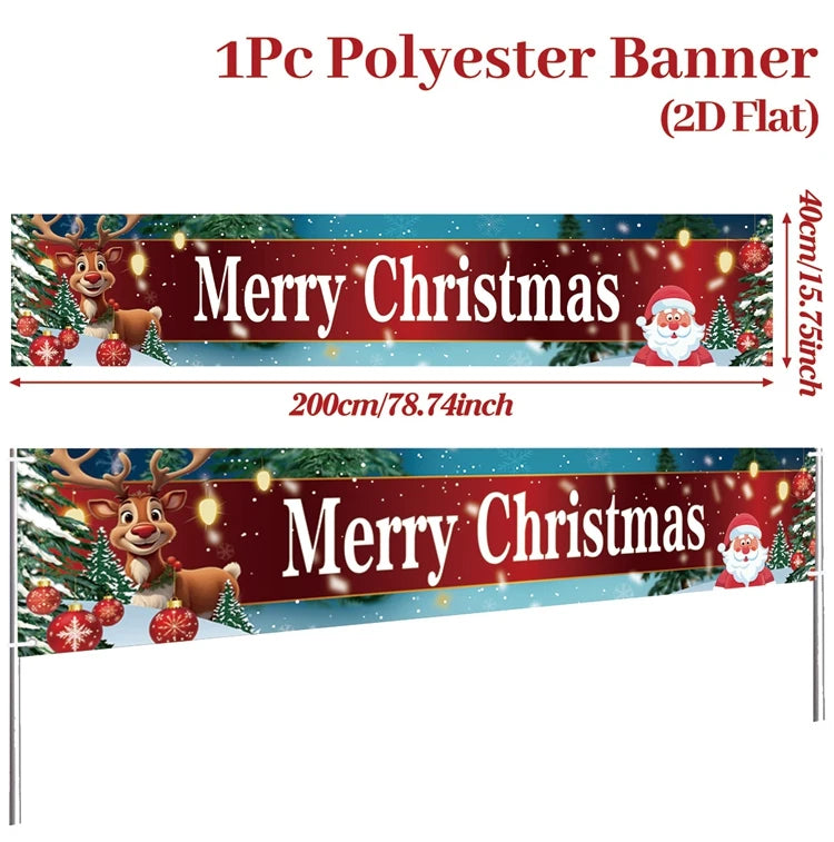Christmas Outdoor Banner Merry Christmas Decorations
