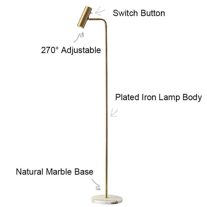 LED Dimmable Floor Lamp Gold/Black/White