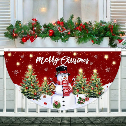 Christmas Outdoor Fan-shaped Flag Banner