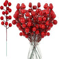 14 Heads Christmas Decoration Artificial Red Berries Bouquets