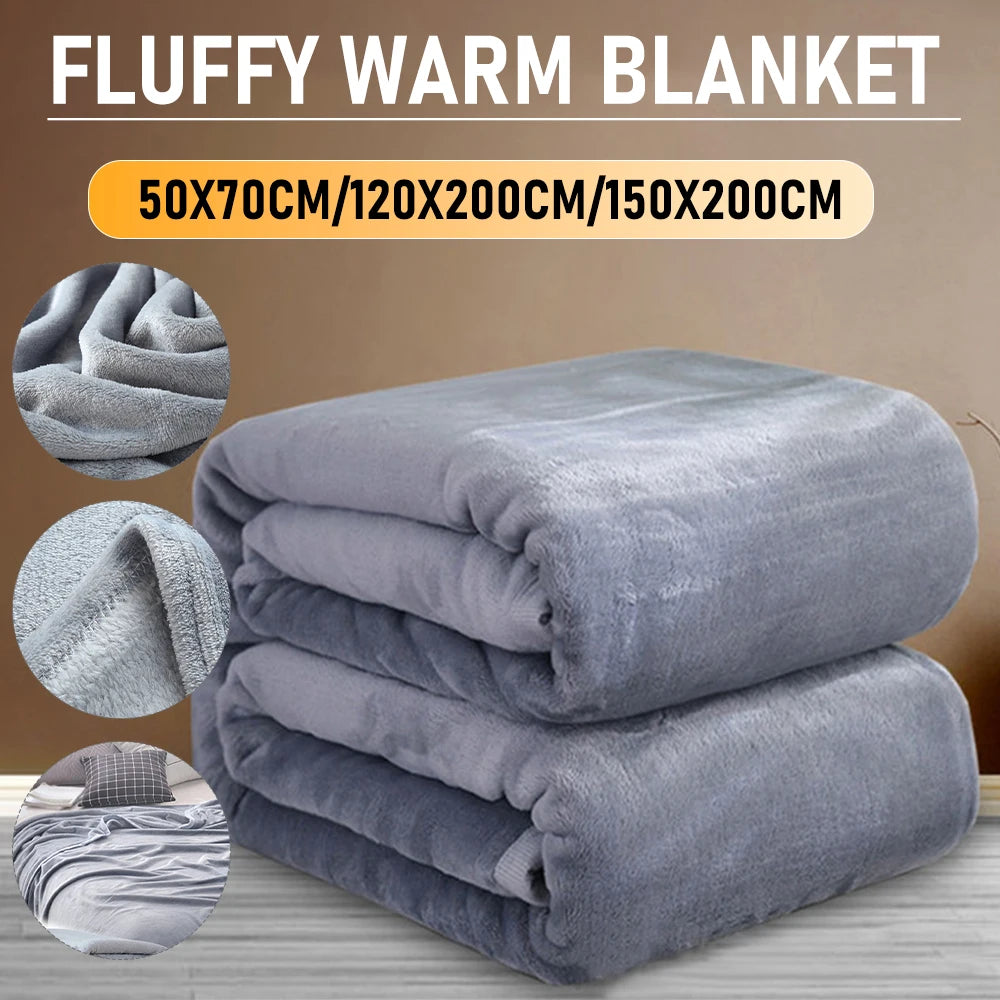 1-10PCS Flannel Fleece Blanket Winter Cozy Soft Blankets