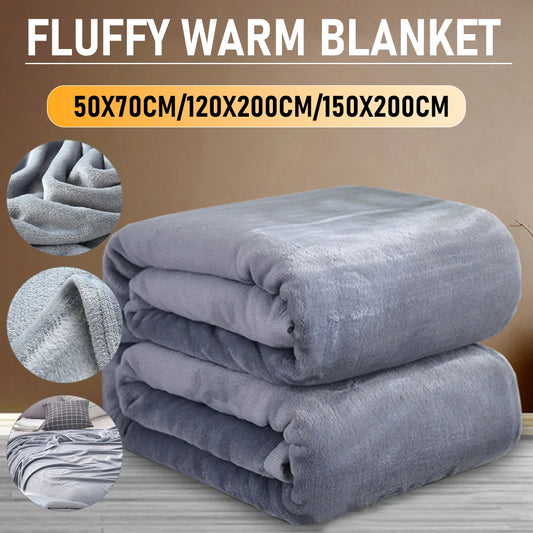 1-10PCS Flannel Fleece Blanket Winter Cozy Soft Blankets