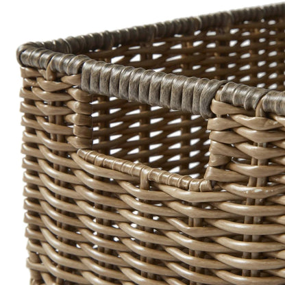 2-Piece Storage Basket Set Poly Rattan Weave