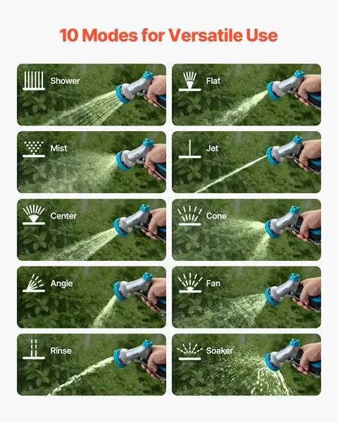 Hose Nozzle 10 Spray Patterns Garden