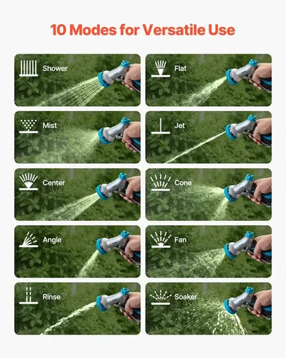 Hose Nozzle 10 Spray Patterns Garden