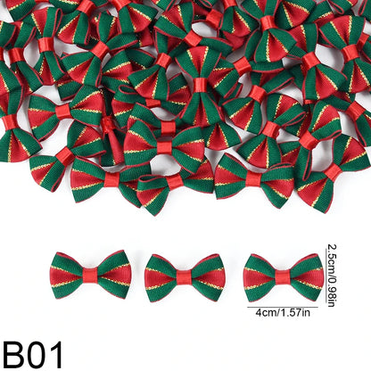 30pc Christmas Satin Ribbon Bows Handmade