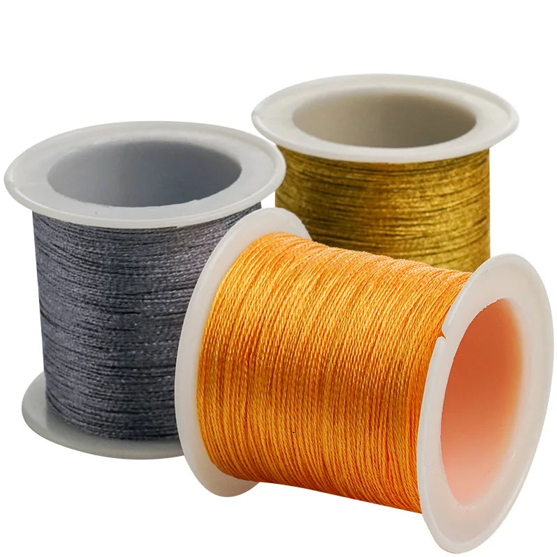 0.4mm 50m Nylon Gold Silver Thread Jewelry Cord Wire