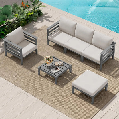 Patio Furniture Set, 6 Pieces Outdoor Sectional Sofa Set