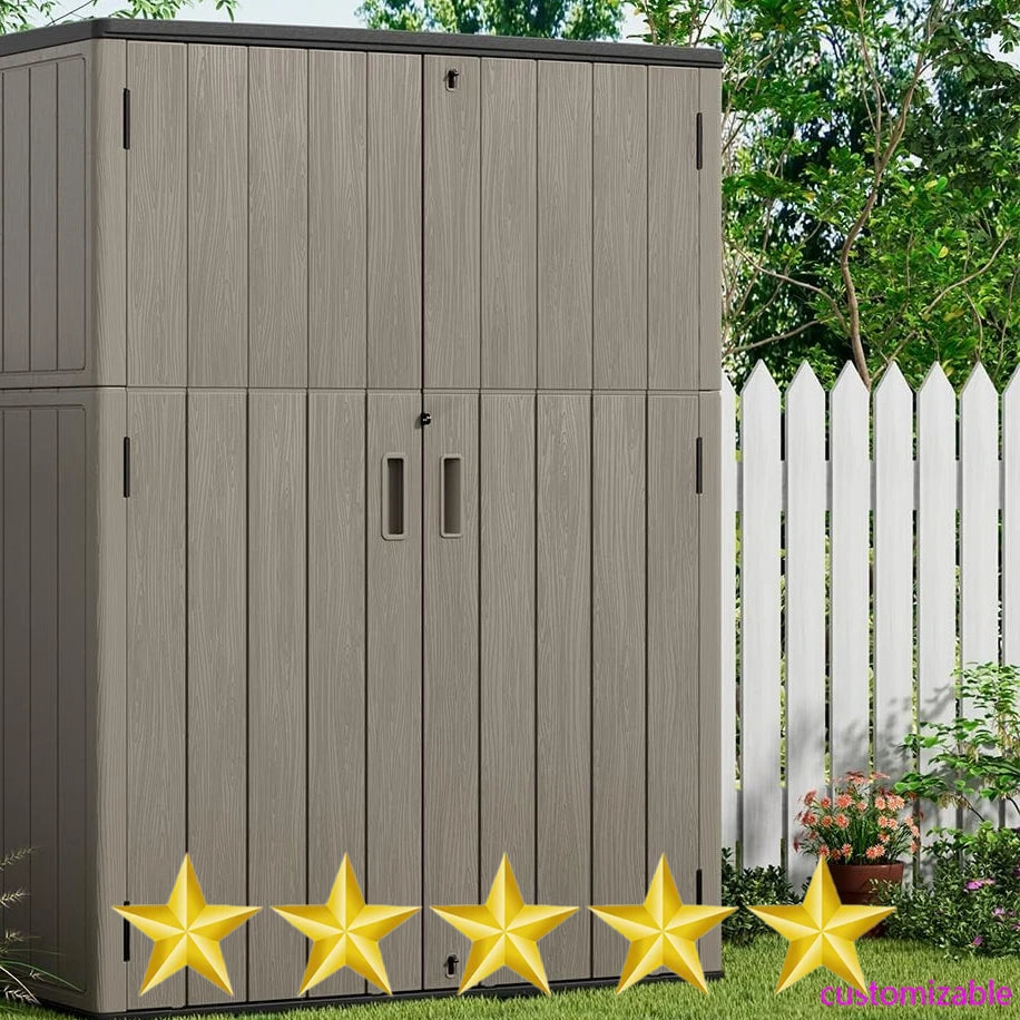 2025-57 Cu.ft Vertical Outdoor Storage Cabinet Waterproof