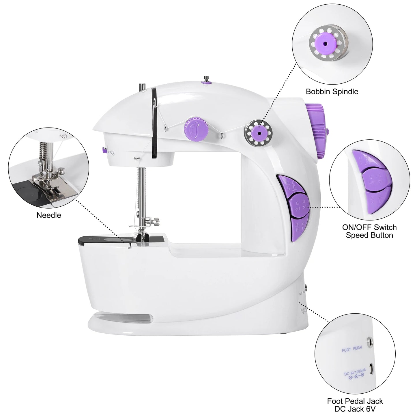 Sewing Machine Portable with Light & Speed Control
