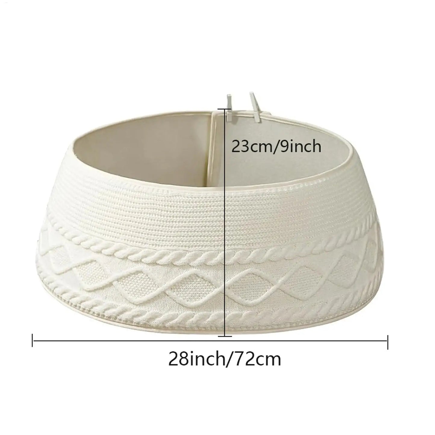 Knitted Christmas Tree Collar Cream White Rustic Farmhouse