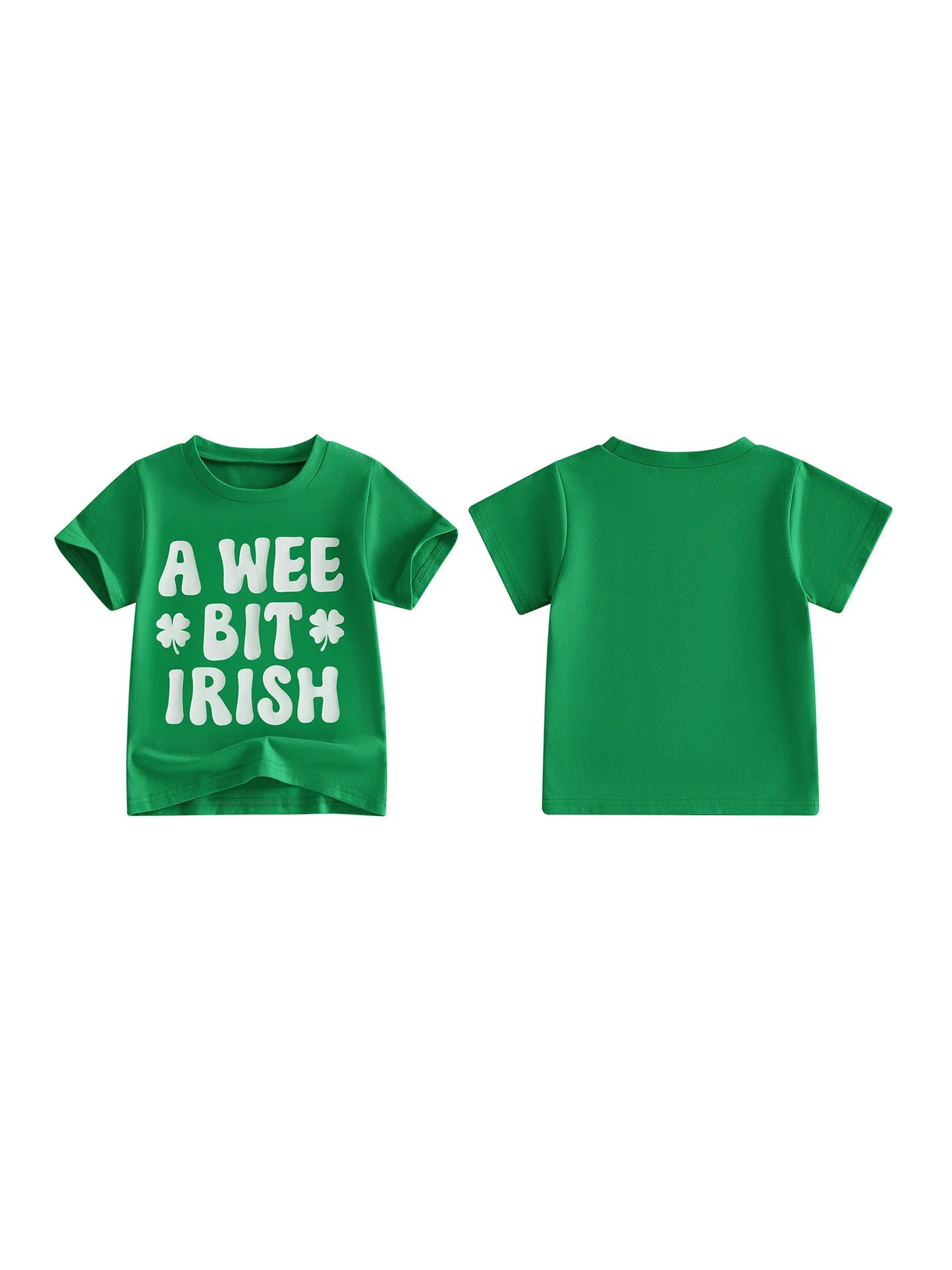 Irish Girl T-Shirts with Lucky Clover Print Short Sleeve Crew Neck