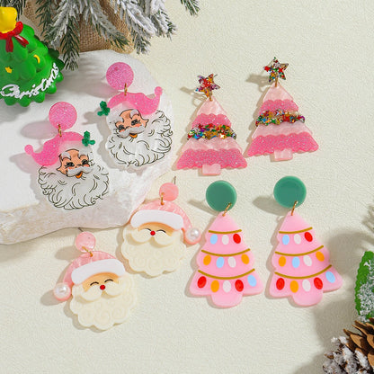 Acrylic Santa Drop Earrings
