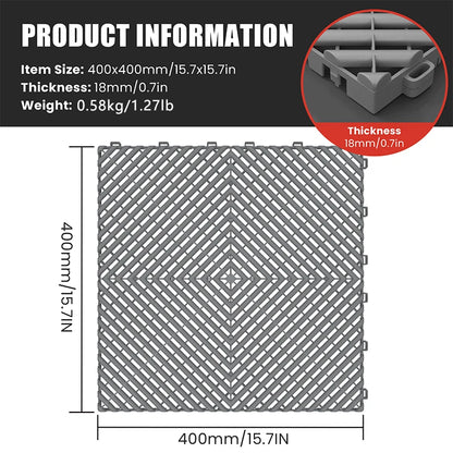 25PCS 1.8cm Thickness Garage Floor Mats