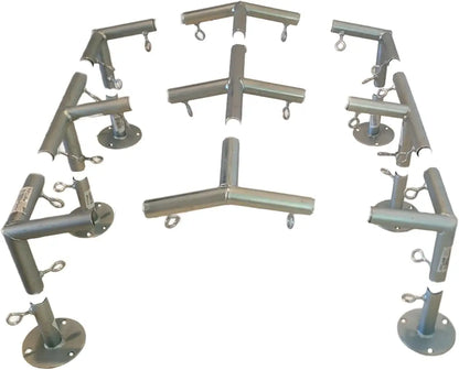 6 Leg Style Carport Canopy with 102 Degree Angle (Choose Size) (Connects 1-5/8" Pipe)