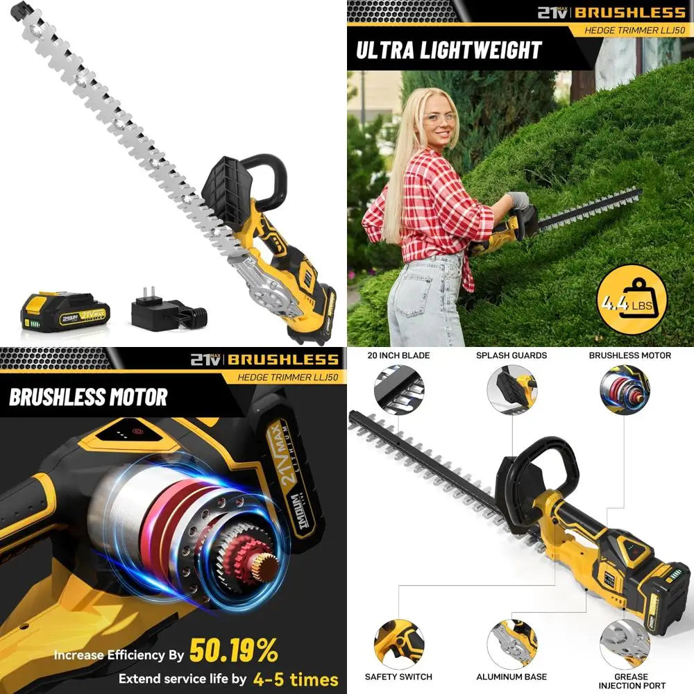 Cordless Hedge Trimmer with Battery and Charger, 20-Inch