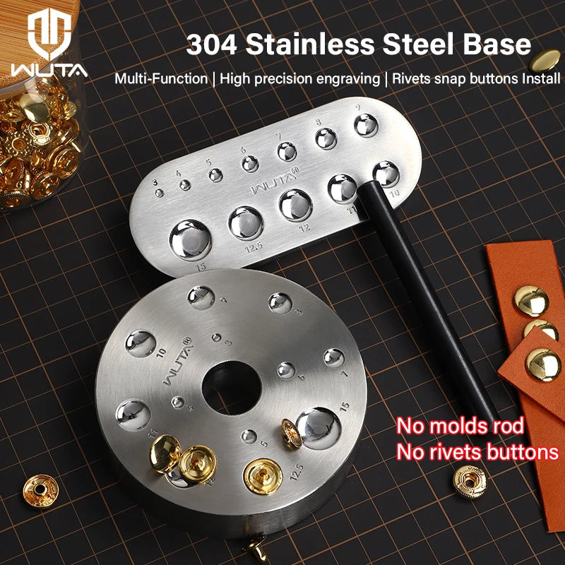 1PC Stainless Steel Rivet Snap Button Setter Base Grommet