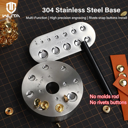 1PC Stainless Steel Rivet Snap Button Setter Base Grommet