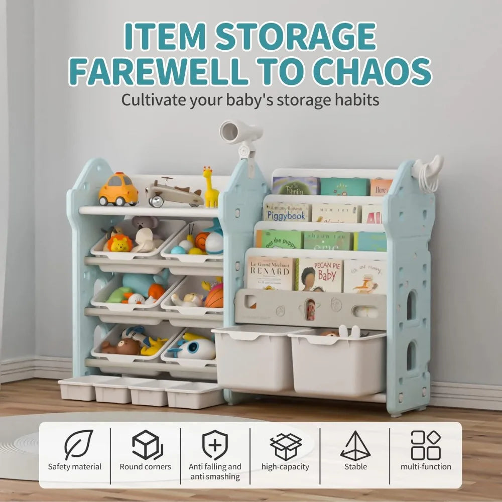 kids bookshelf and toy storage cabinet,