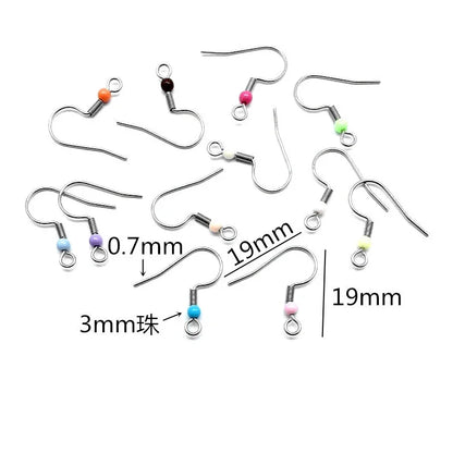 50pcs/lot Stainless Steel Earring Wire Hooks Hypoallergenic