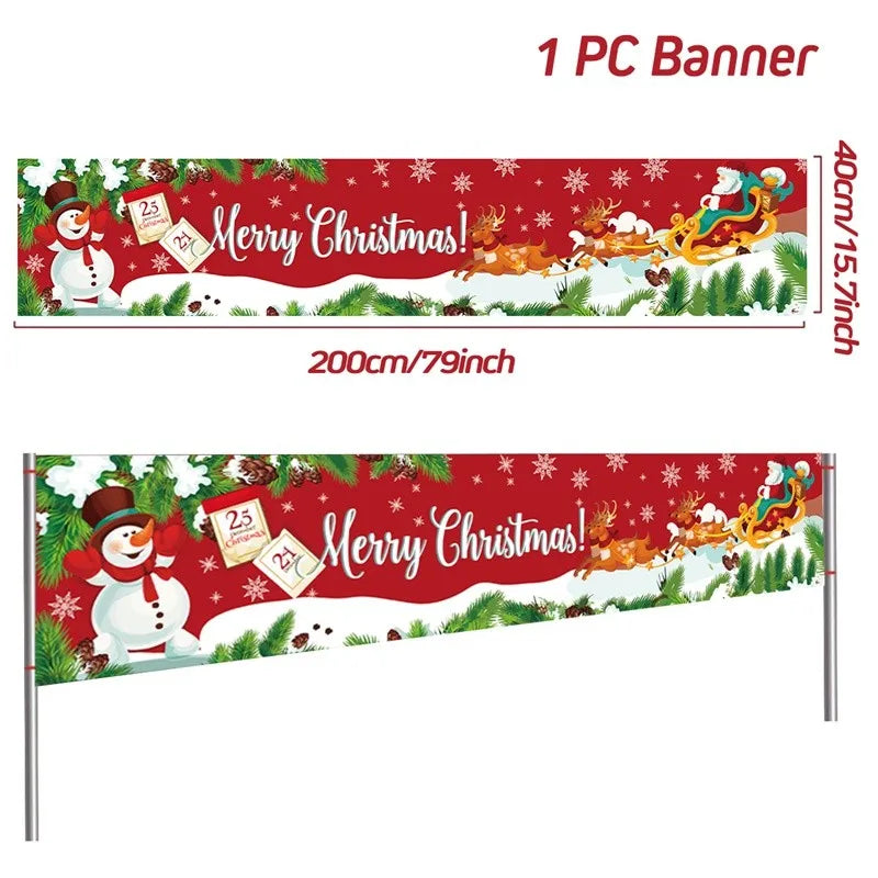 Christmas Outdoor Banner Merry Christmas Decorations