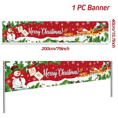 Christmas Outdoor Banner Merry Christmas Decorations