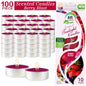 Air Fusion 100 Count Tea Lights Candles Burgundy Berry Blast Scented 2.5 Hours