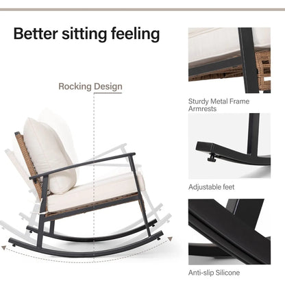 3 Pieces Rocking Bistro Set