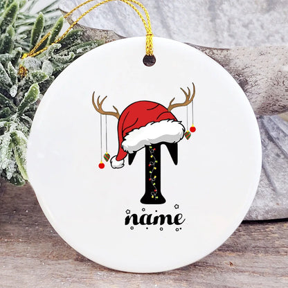 Baby's Christmas Ornament Personalized Initial with Name