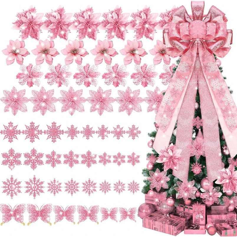 Pink Christmas Decorations Set