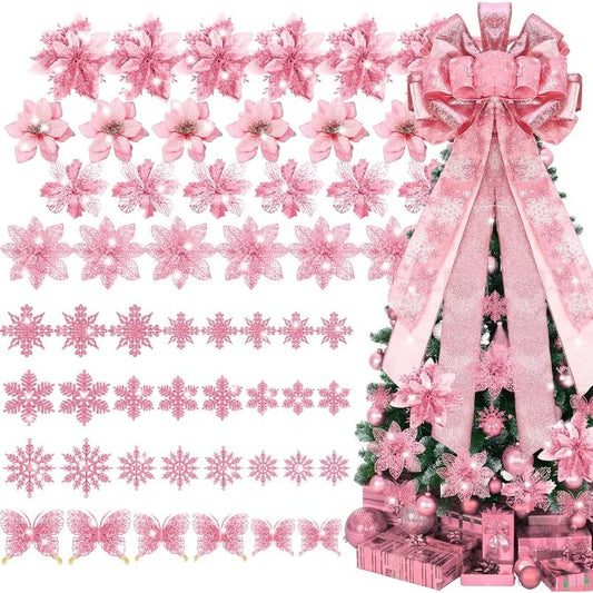 Pink Christmas Decorations Set