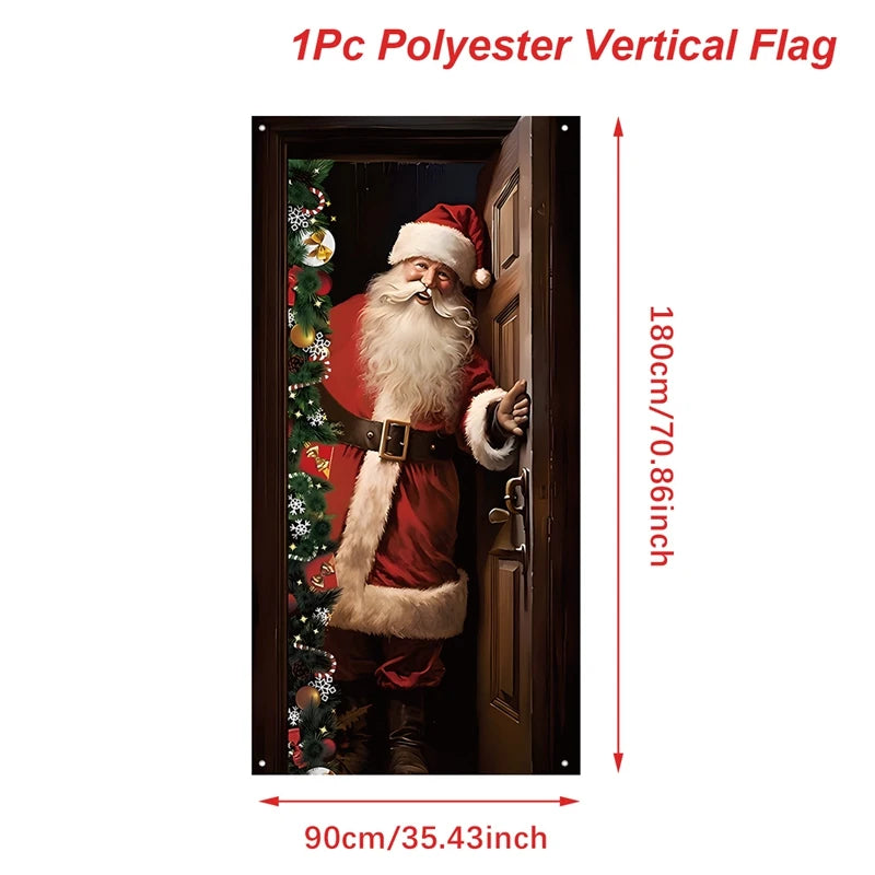 Christmas Hanging Flag Santa Claus Door Banner