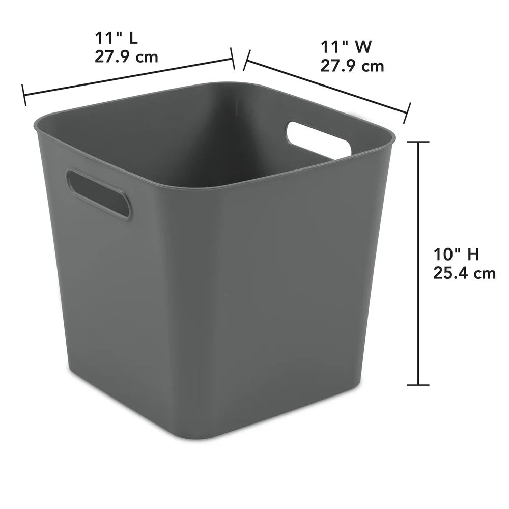 3 Pack Plastic Cube Storage Bins