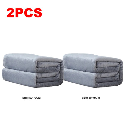 1-10PCS Flannel Fleece Blanket Winter Cozy Soft Blankets