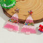Acrylic Santa Drop Earrings