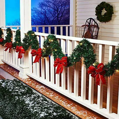 Christmas LED Rattan Garland Decorative For Staircase Fireplace Door