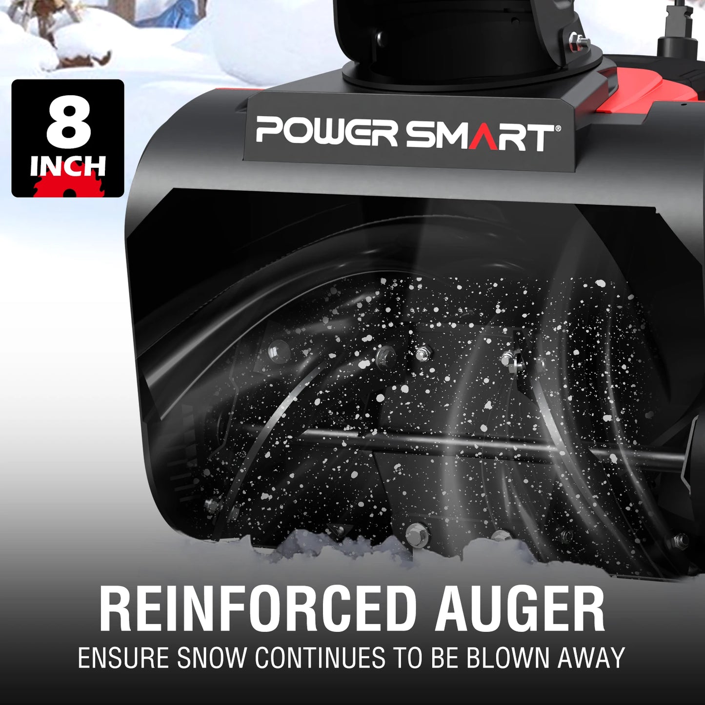 15A Electric Snow Thrower, 21" Snow Blower with 180° Chute