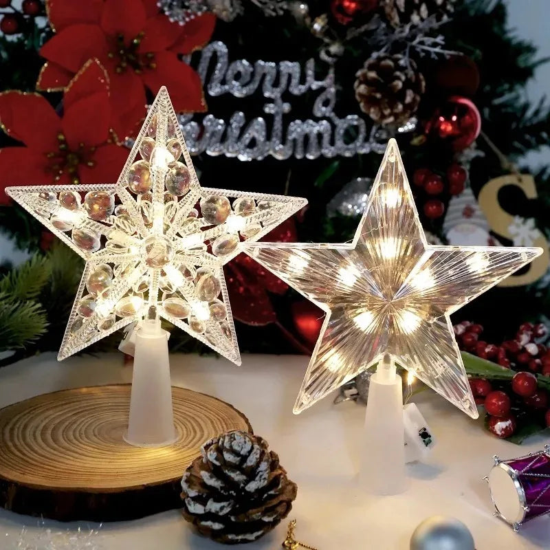15cm Christmas Tree Decoration Stars Warm White Lights