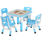 Kids Table and 4 Chairs Set, Height Adjustable