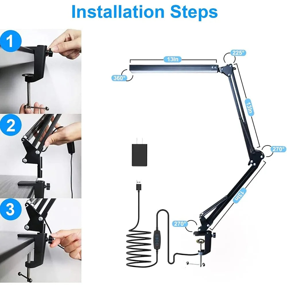 LED reading desk lamp/computer lamp, adjustable angle