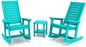 Outdoor Rocking Chair Set | 3-Piece  2 Rocking Chairs with 1 Side Table
