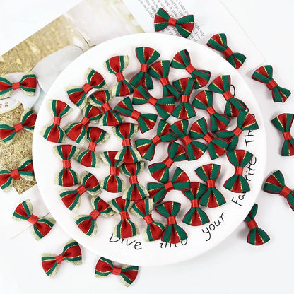 30pc Christmas Satin Ribbon Bows Handmade