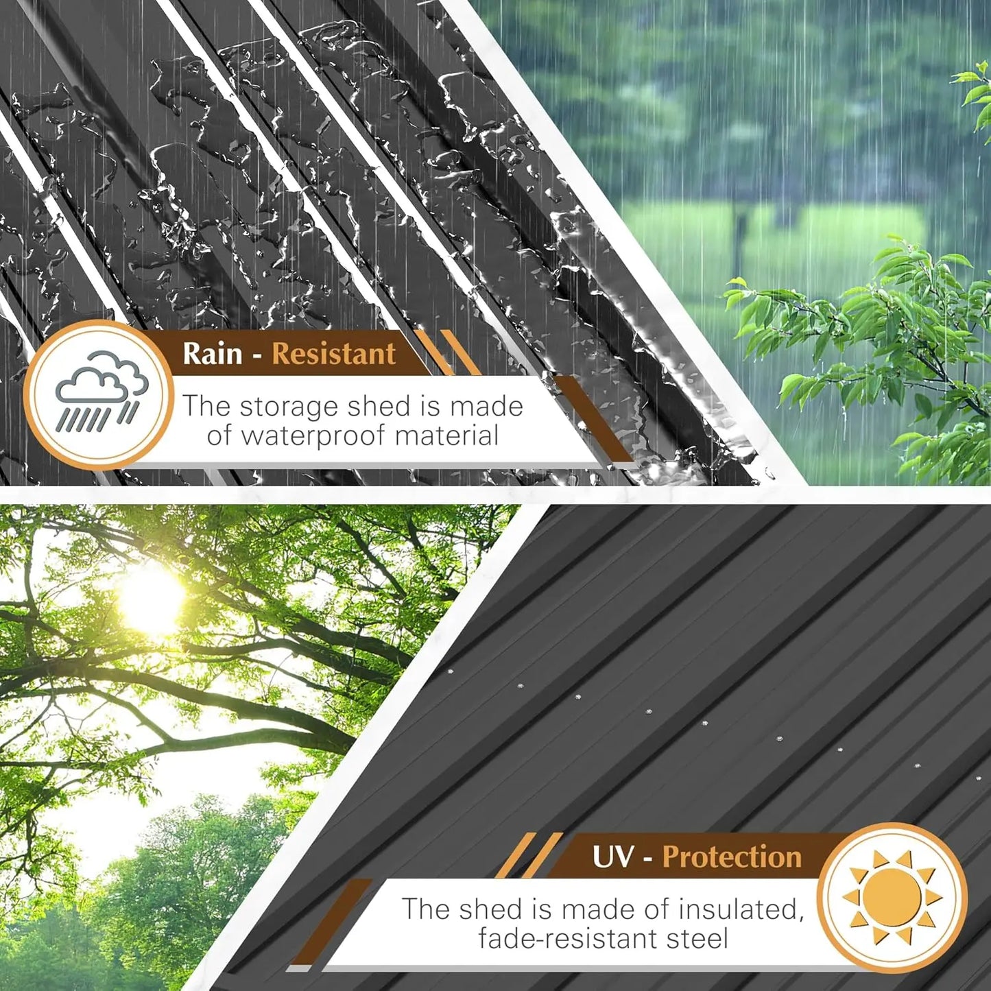 10x8 Foot Outdoor Metal Storage Shed with Lockable Door